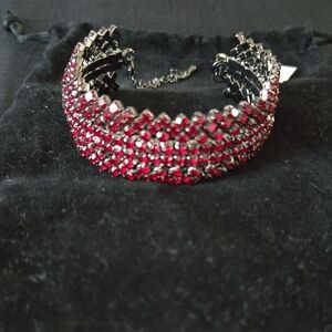 Natasha Couture Red and Silver Bracelet